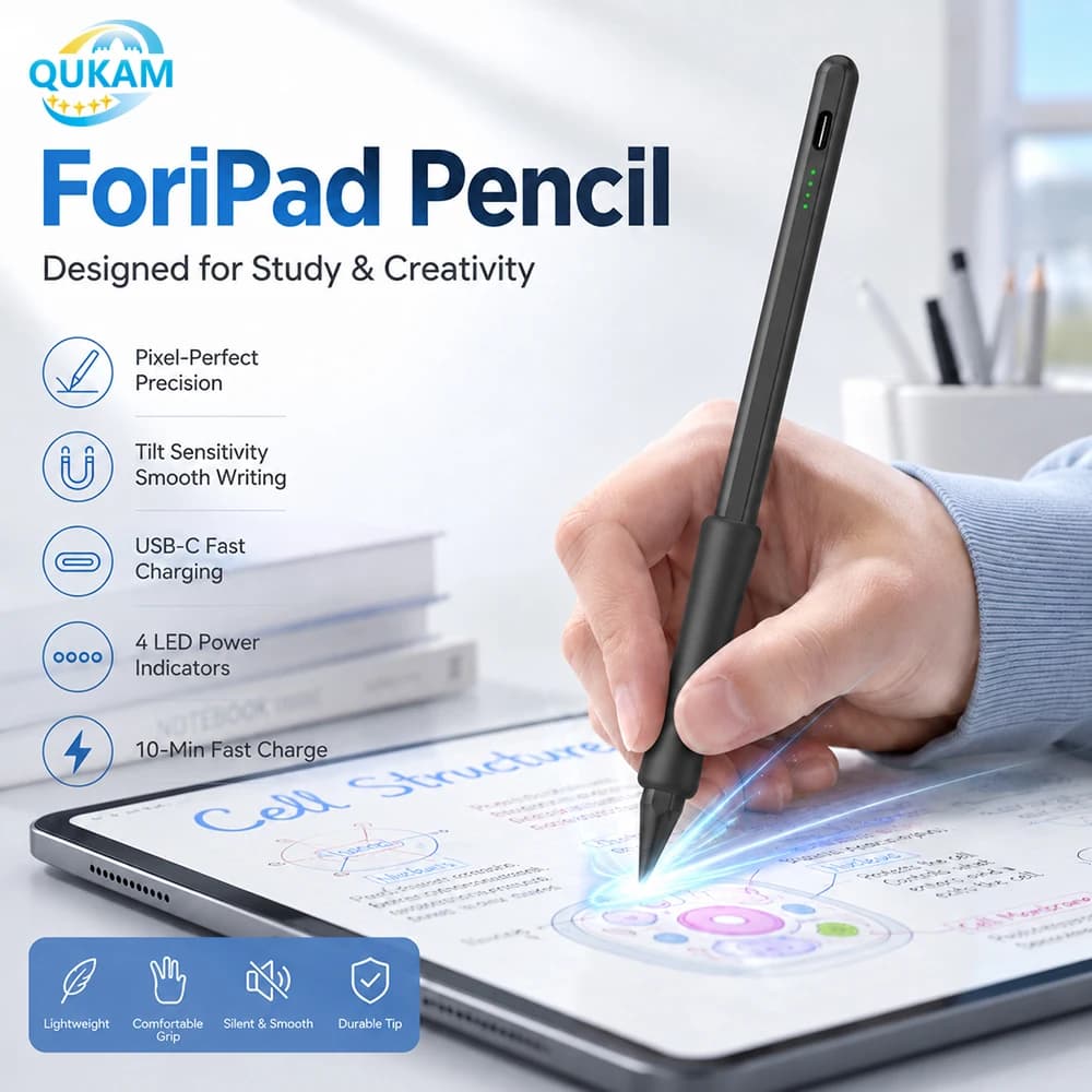 New Student Stylus Pen for iPad 2018-2026, 10 Min Fast Charge Tablet Pencil, Tilt Sensitivity, Outdoor Notes Drawing Writing