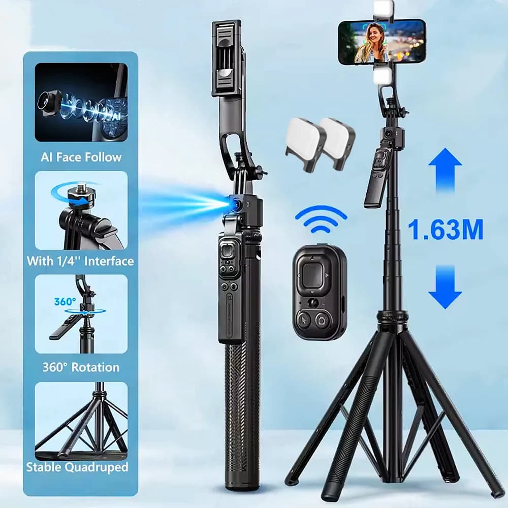 Nuovo aggiornamento Selfie Treppiede Stabilizzatore Gimbal Per Smartphone Bluetooth Remoto Intelligente AI Follow-Up Anti Shake Pan Tilt