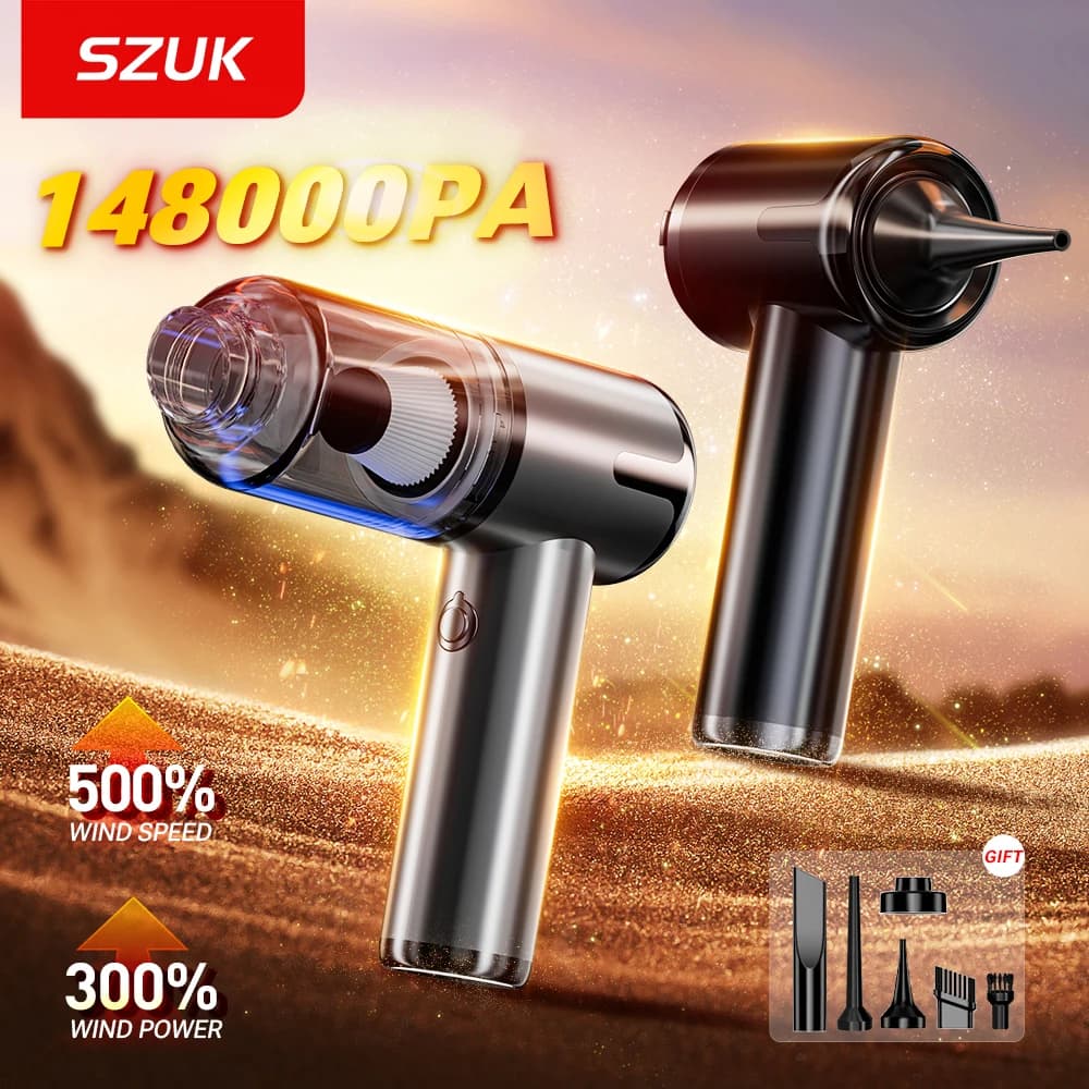 SZUK 148000PA Aspirapolvere per auto Forte aspirazione Macchina per la pulizia portatile senza fili Mini aspirapolvere portatile senza fili per auto Mini aspirapolvere Aspirapolvere portatile Aspirapolvere portatile