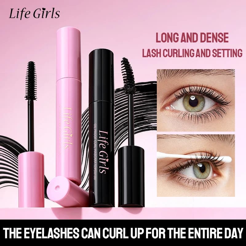 Life Girls Waterproof Mascara Lengthening Volumizing Curling Long Lasting No Clump Smudge Proof Black Lash Makeup 2 Brush Types