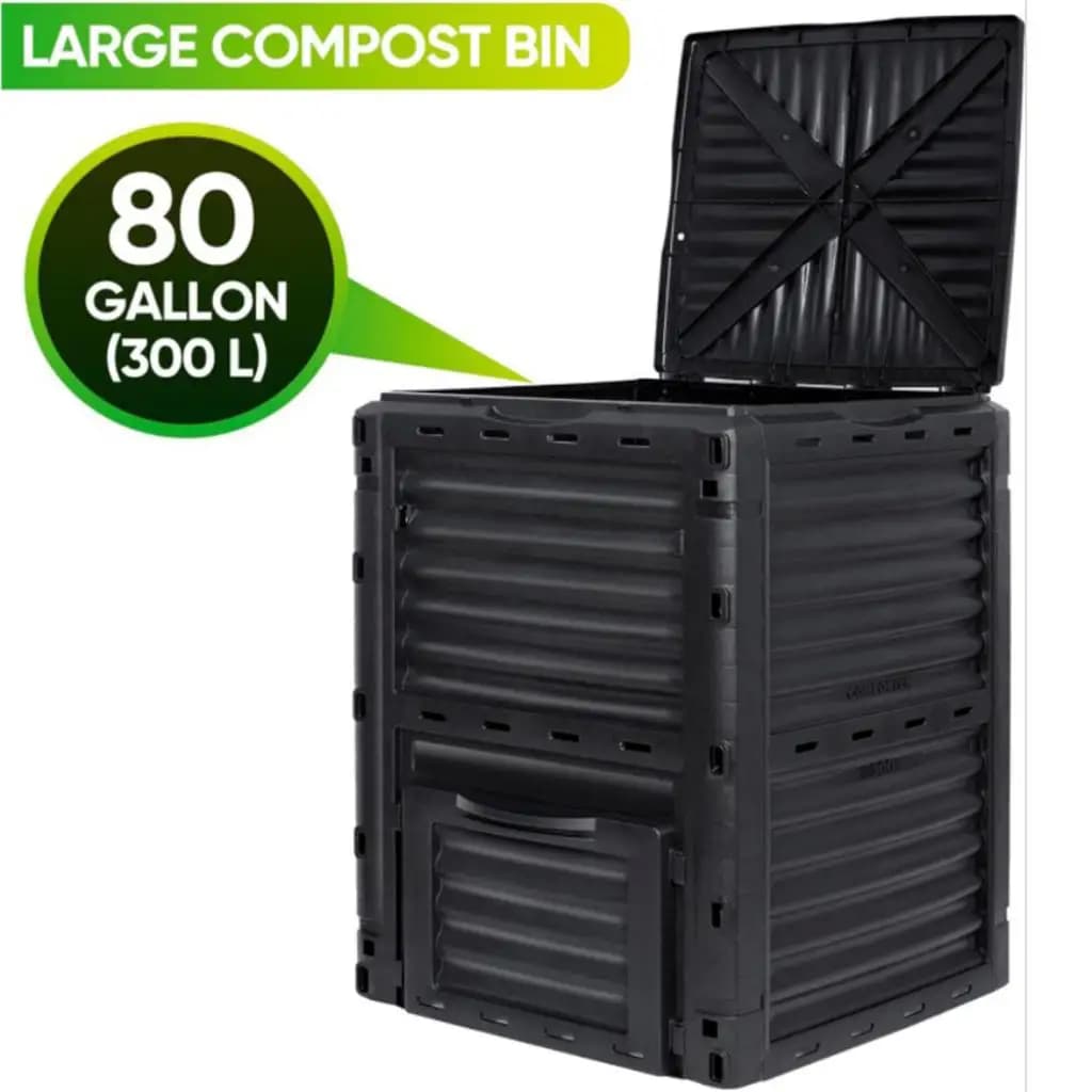 Contenitore per compost da giardino da 300 litri Creazione rapida del terreno fertile Secchio per rifiuti alimentari per carichi pesanti per frutteto da giardino interno Cortile domestico