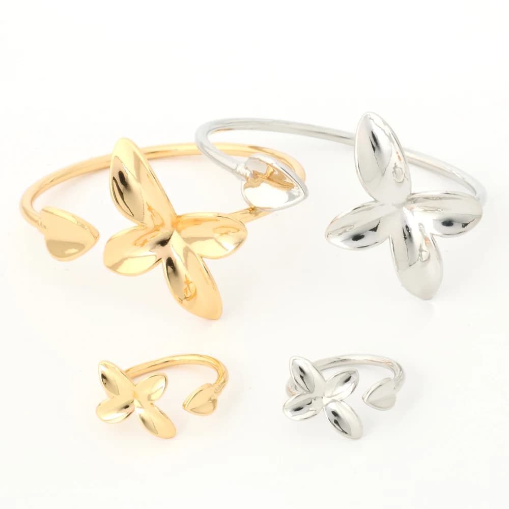 Women's Jewelry Set With Open Bracelets Shaped Light Luxury Flower Glossy Design Simple NYH