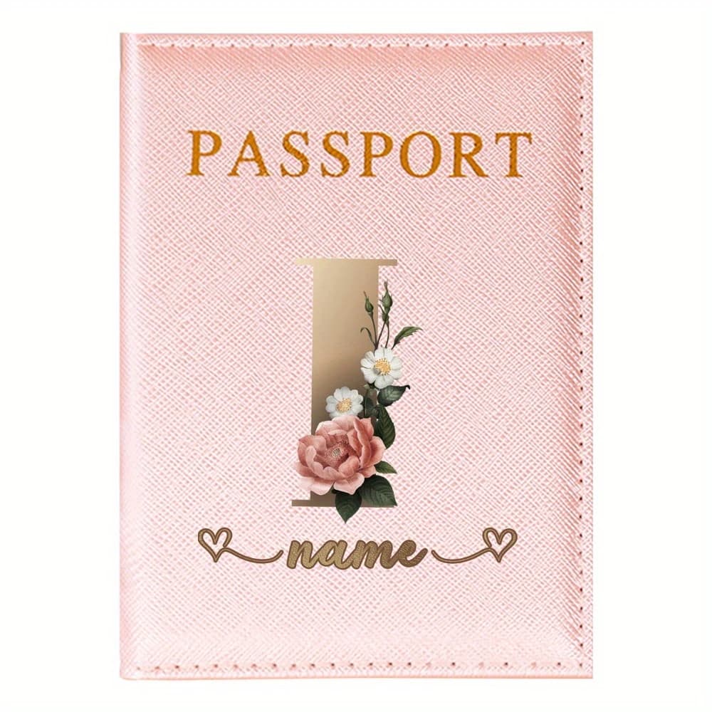 Custom Passport Holder RFID Blocking Slim Travel Wallet Personalized Name Text Document Organizer for Passport ID Business Cards