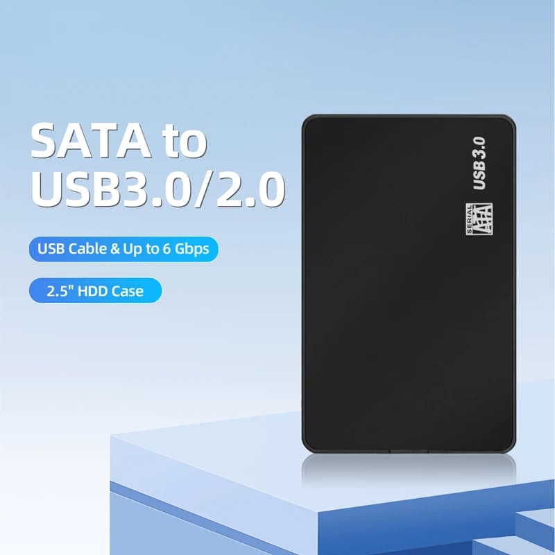 Custodia per disco rigido esterno SATA HDD SSD da USB da 2,0 a 2,5 pollici per PC portatile Smartphone - Scatola per disco esterno