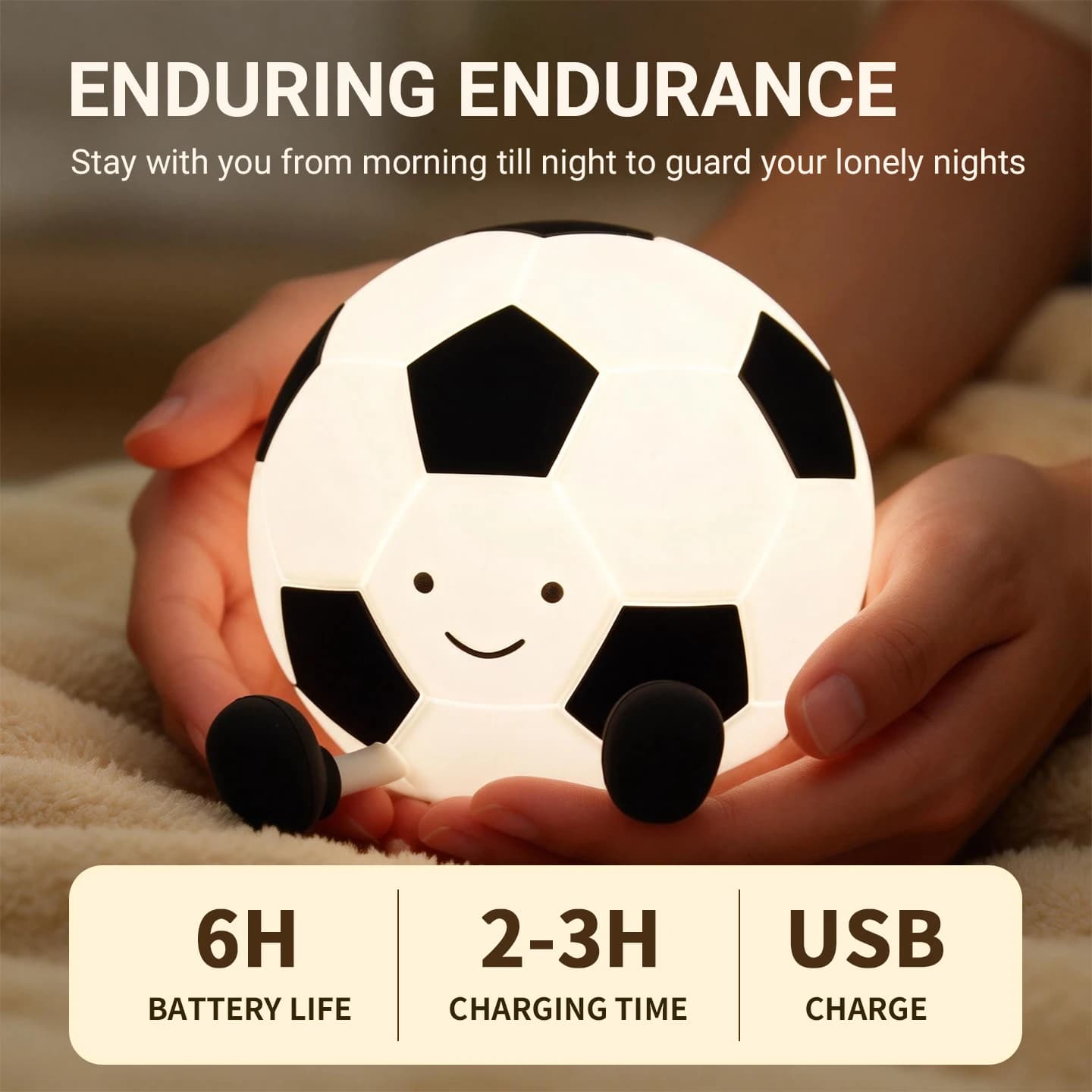 Lampada da Notte a Tema Calcio, Lampada da Tavolo Touch-Control, Lampada da Comodino con Timer, Ideale per Arredamento Casa/Regalo, Regalo di Compleanno/Laurea