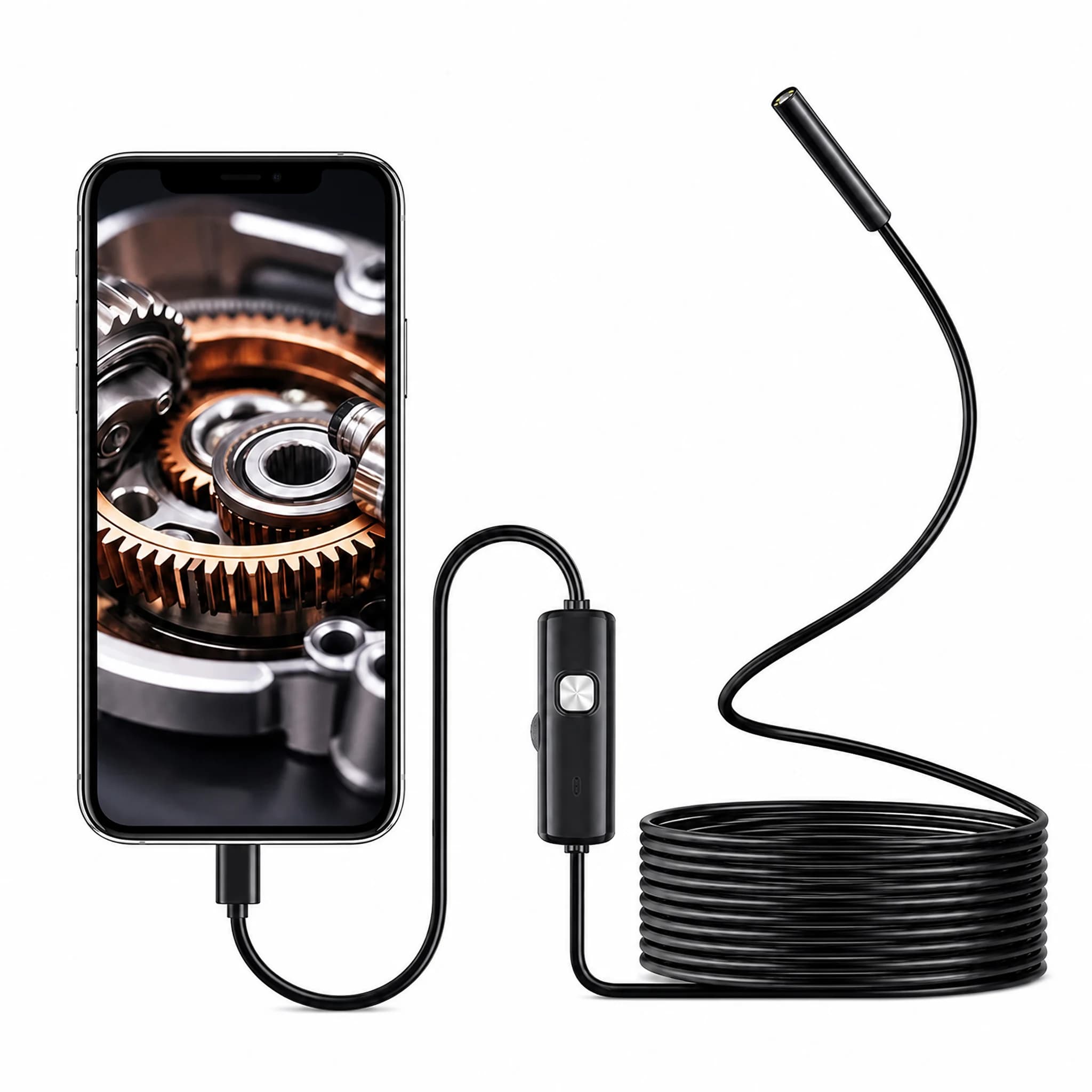 5.5/8MM TYPE-C Endoscope Camera IP67 Waterproof 6 LEDs Adjustable Android Flexible Inspection Borescope Cameras for Phone PC