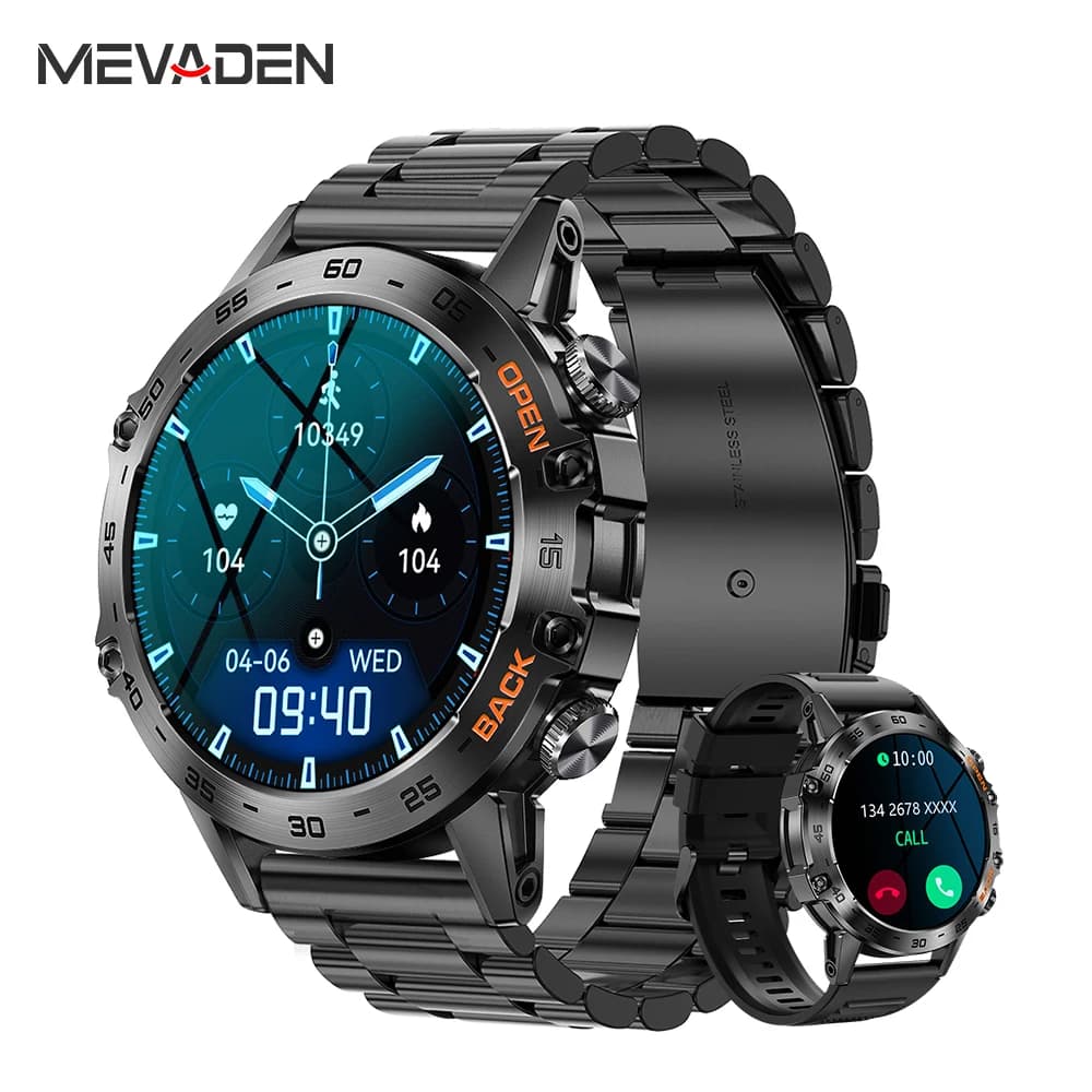 MEVADEN 1.39 pollici Bluetooth Chiamata Astuto Della Vigilanza Degli Uomini di Sport Inseguitore di Fitness Orologi IP67 Smartwatch Impermeabile per Android IOS MD52
