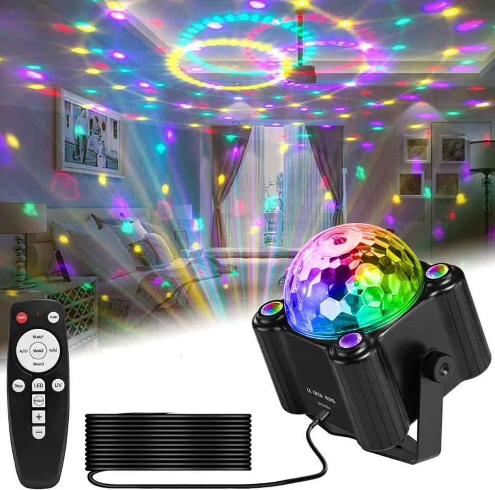 Luci da festa Luci da discoteca per DJ Luci stroboscopiche a comando vocale Luci colorate Compleanno Natale Decorazione per feste