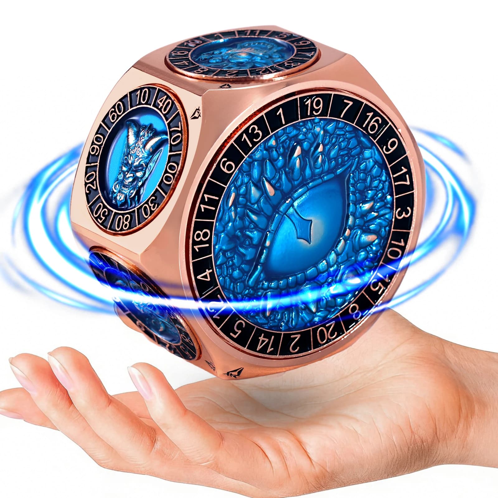 Set di Dadi 8-in-1 per DND e TTRPG, Dadi Tematici con Doppio D20 a Tema Mostro per Dungeons and Dragons, Regalo per Giocatori
