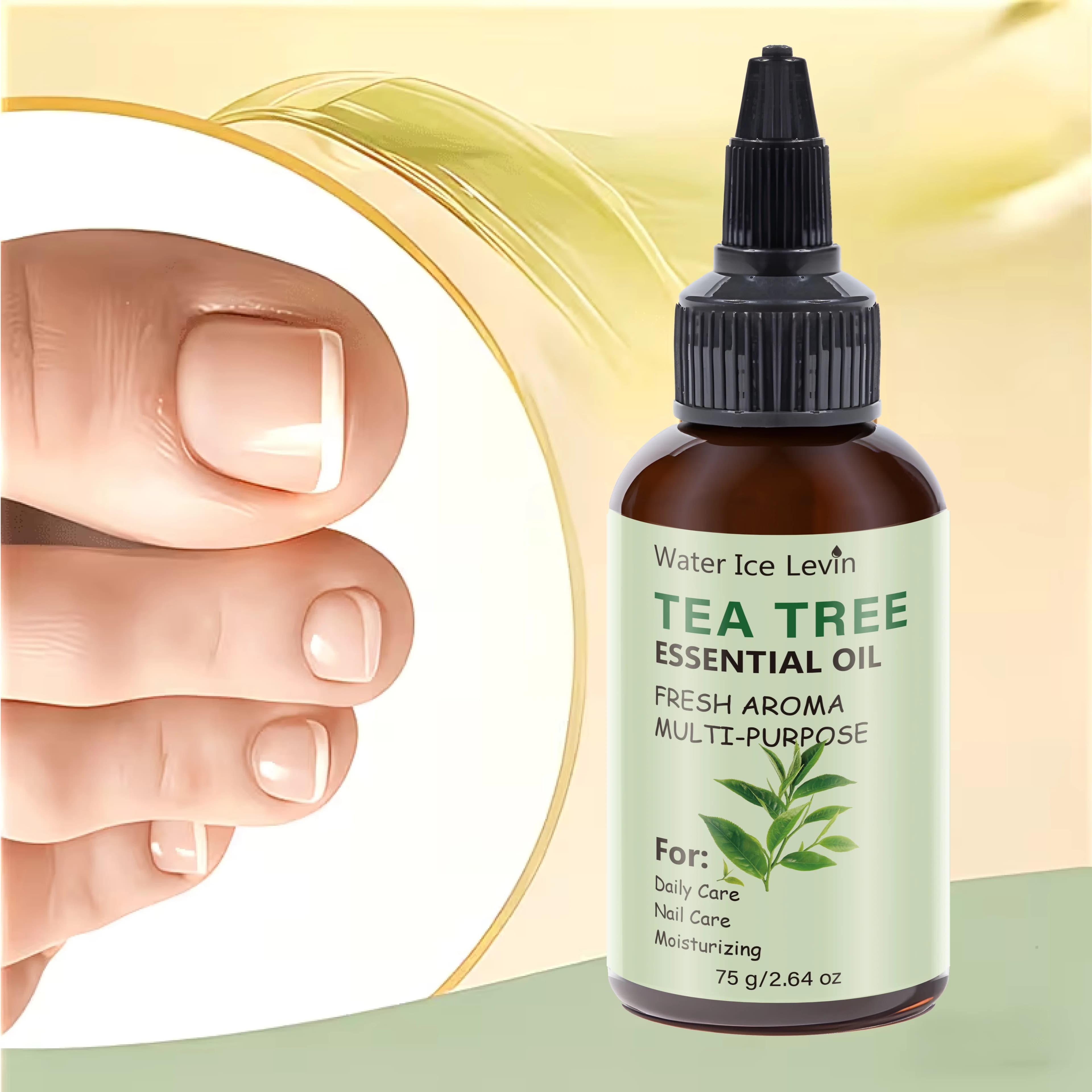 Water Ice Levin Tea Tree Essential Oil 75g Nail Oil Biotin Keratin Moisturizing Firming Multi‑purpose Daily Nail Care Oil
