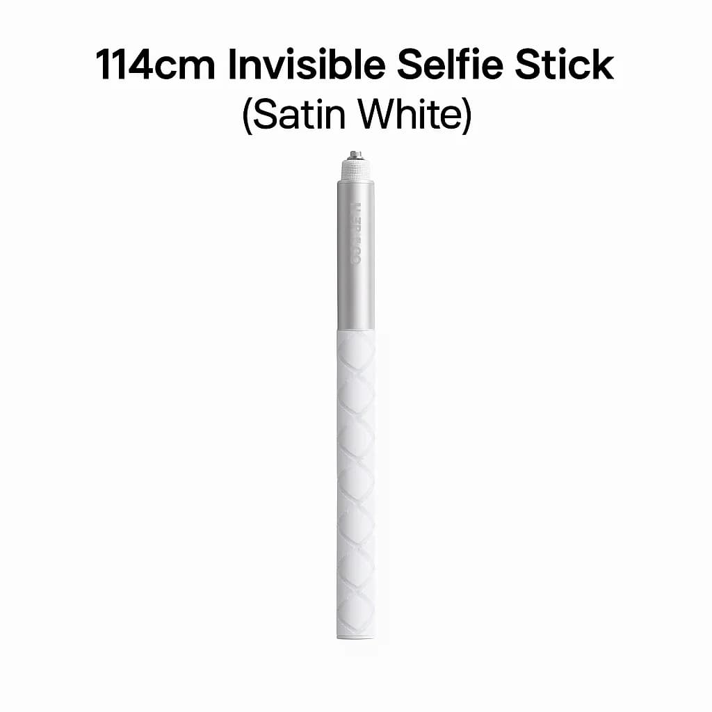 Insta360 114cm Invisible Selfie Stick (Satin White) for GO Ultra, X5, Ace Pro 2, X4, GO 3S, Ace Pro,X3 | Lightweight Design