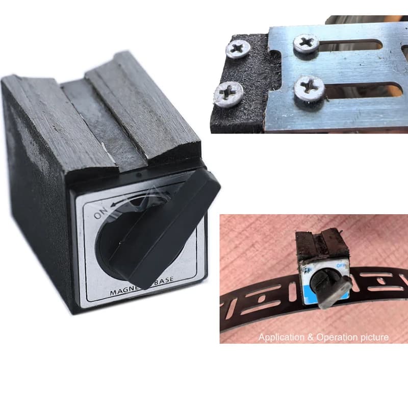 4T With 4 Holes V Type Power Magnetic Base Dial Switch Magnetic Table Base Indicator Stand Base Magnet Seat Table Wire Cutting