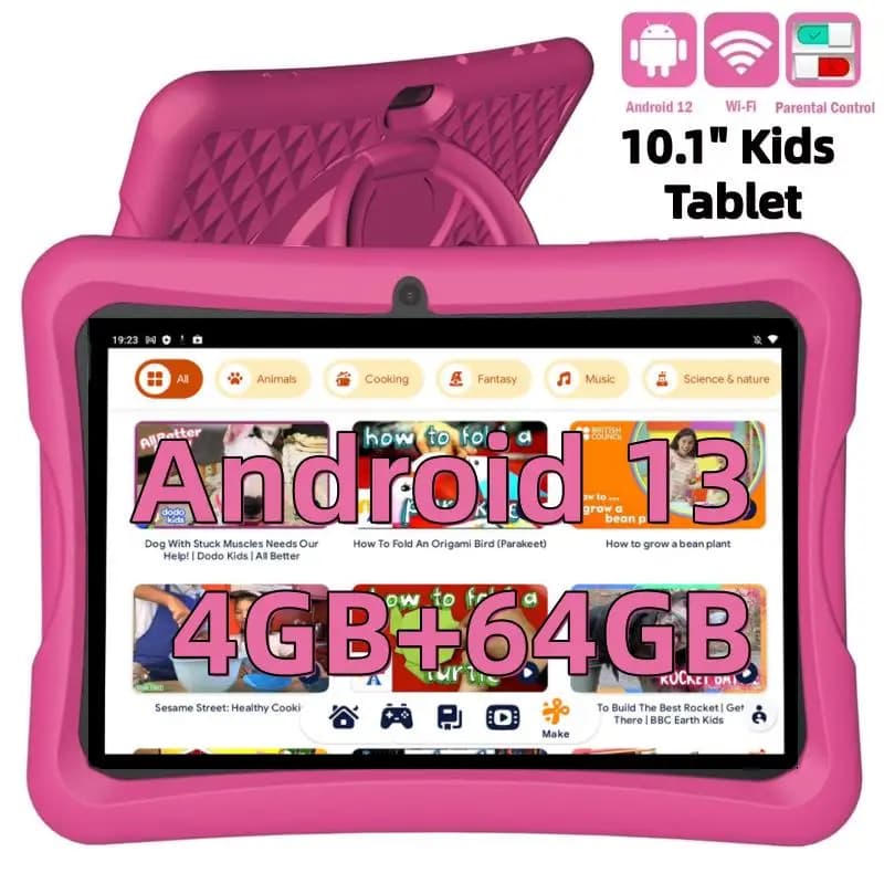 Tablet PC J12 10.1\" Android 13 Allwinner A523 Octa-core 4GB RAM 64GB ROM 1280 x 800 IPS Double Camera 6000mAh with Silicone Gift Support