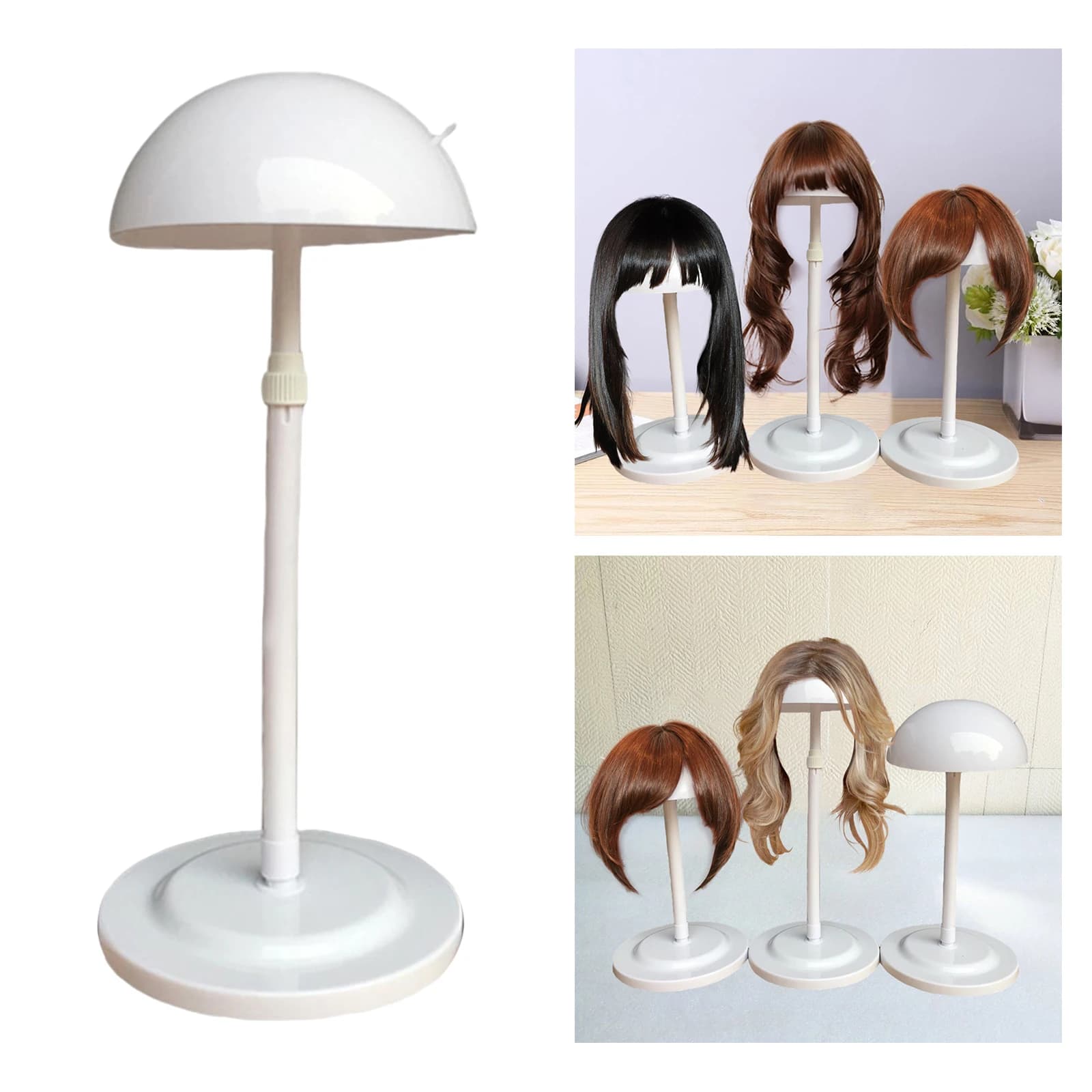 1 pcs head support for wig 25-48 cm stand for adjustable display for anti-slip fungus hats for salon styling display
