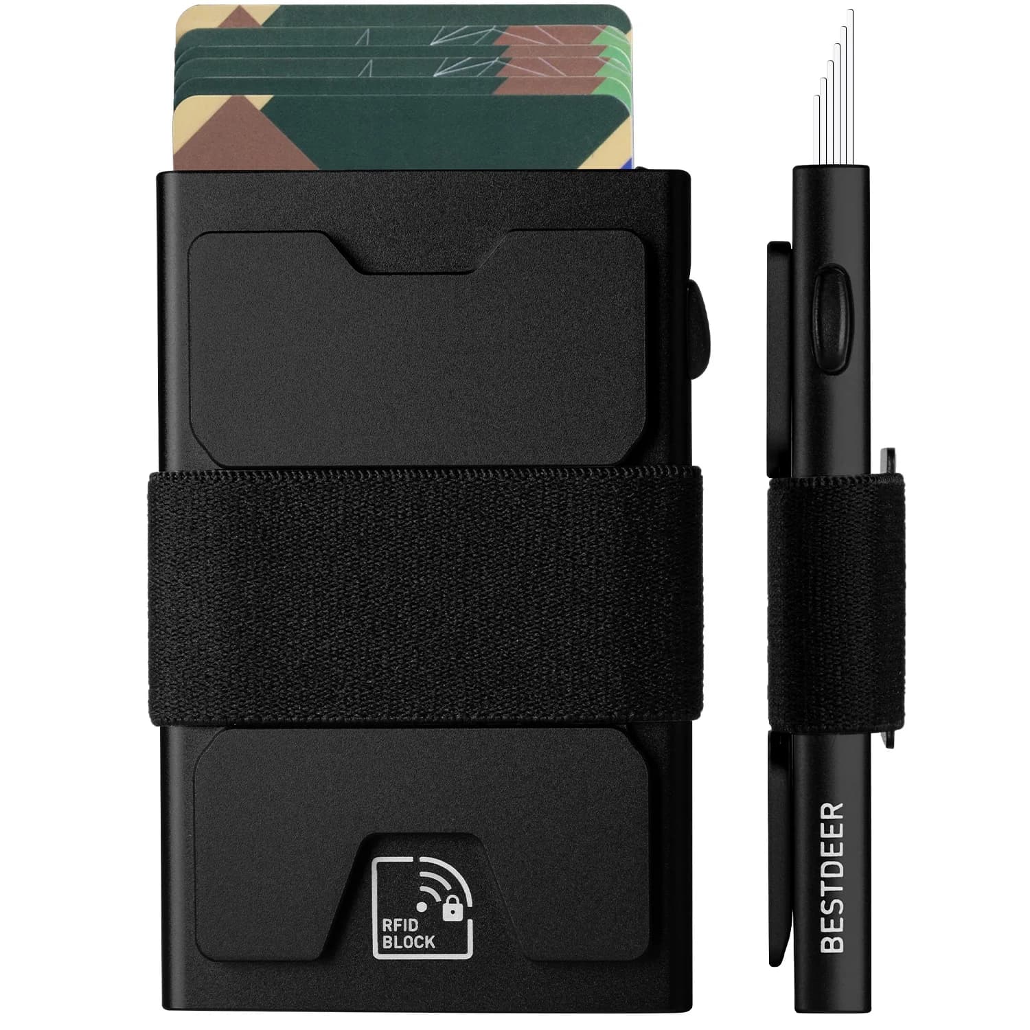 Portafoglio pop-up sottile IWANTIT, porta carte di credito minimalista per uomo e donna Mini custodia in metallo con blocco RFID, regalo per le vacanze
