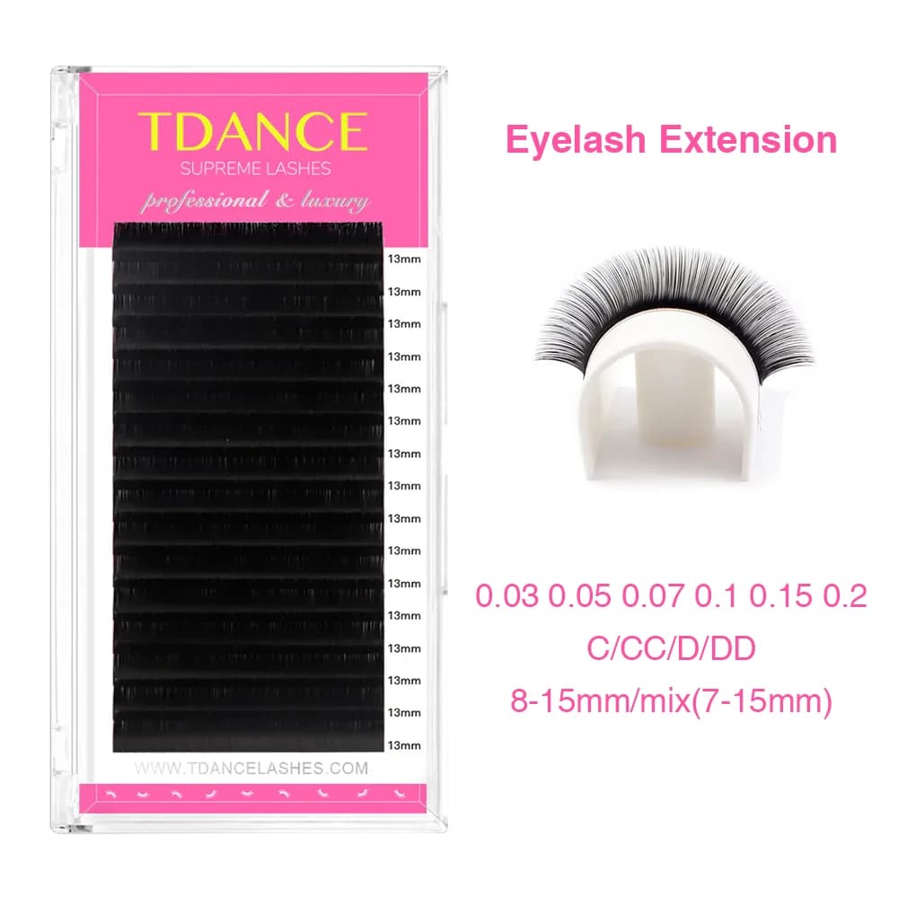 TDANCE Estensione Ciglia 16 File Corea PBT C/CC/D/DD Forniture Individuali Professionale Naturale Visone Finto Ciglia Volume Russo