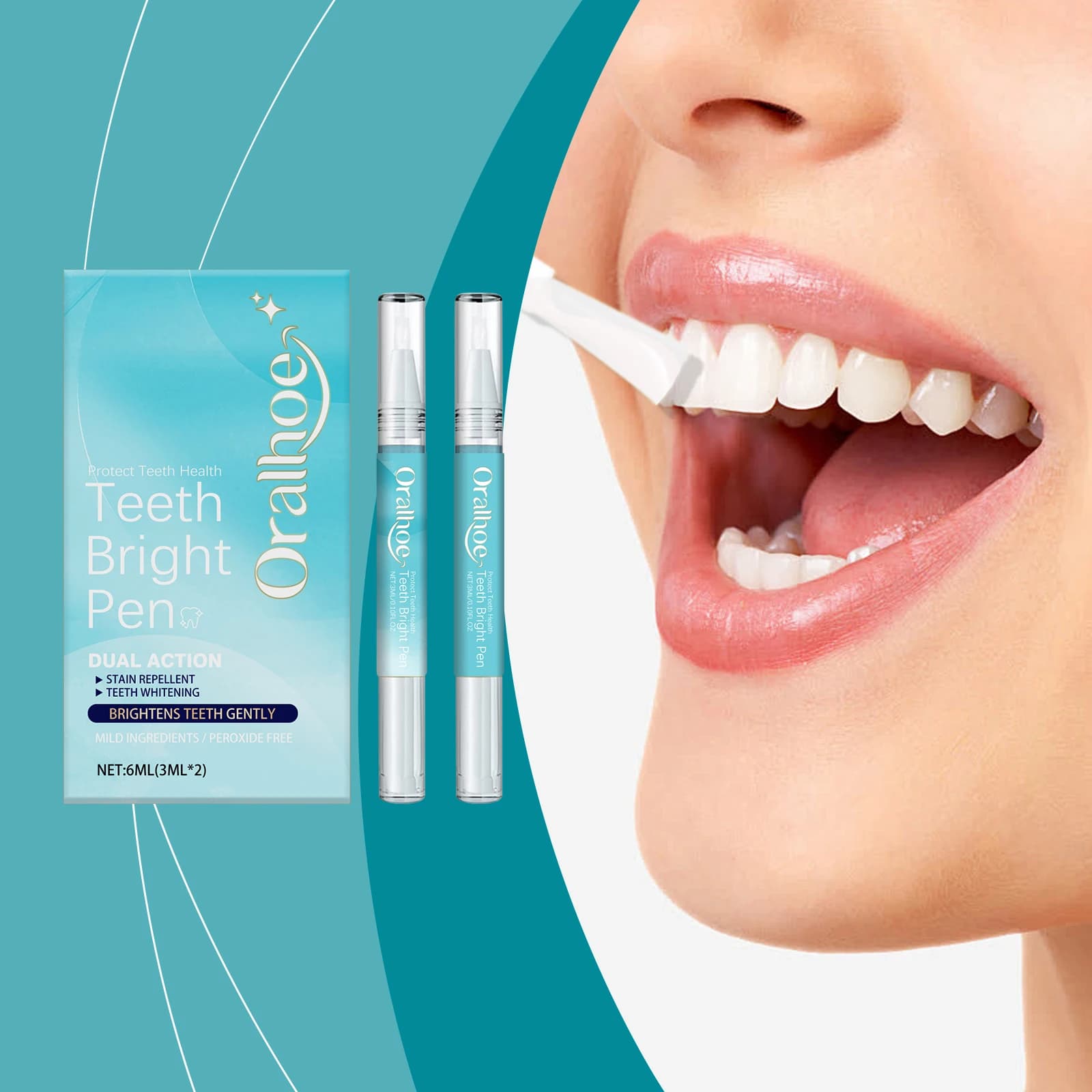 Oralhoe 6ml Scratching Pens Whitening Cleaning of teeth Macchie Tartaro Alito Fresco Istantaneo Sorriso Candeggina Pens