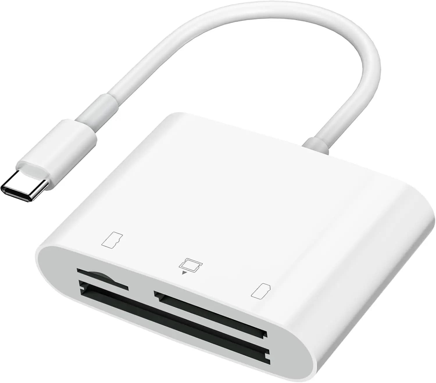 Lettore di schede SD USB C Lettore di schede di memoria per fotocamera CF Lettore di schede Micro TF a triplo slot per iPhone 15/Android/iPad/Mac/Laptop