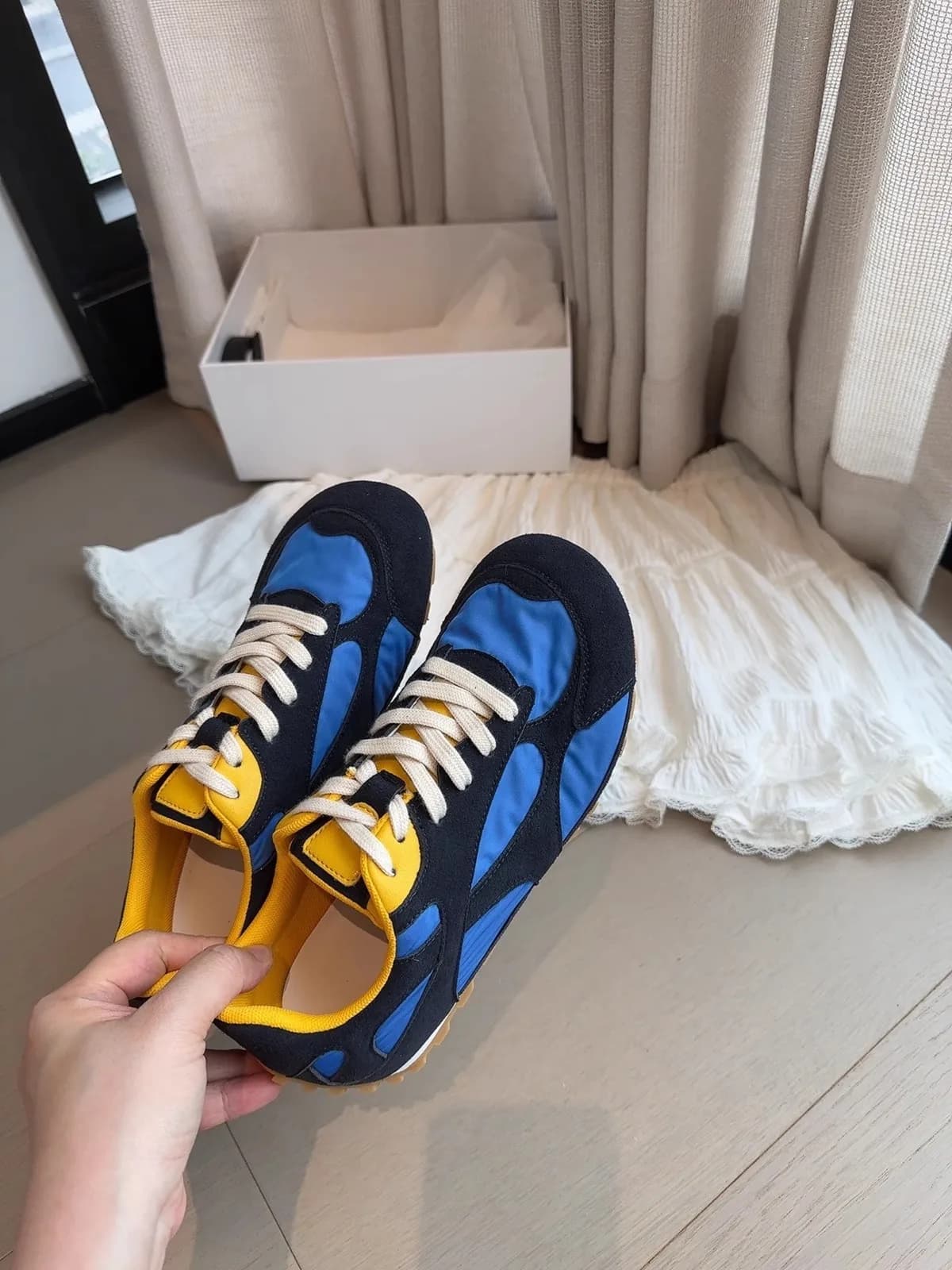 retro color block ugly cute big head german training shoes breathable casual sports sneakers women new style