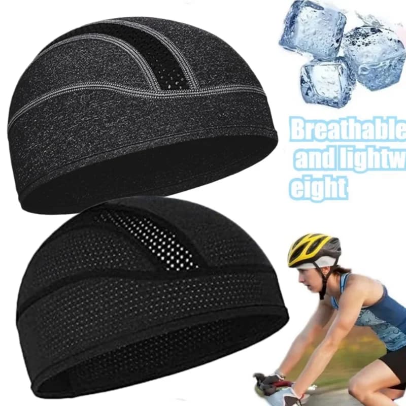 Cappello Sportivo da Ciclismo per Esterni ad Asciugatura Rapida, Berretto Piccolo Traspirante in Rete per Moto, Sottocasco da Bici, Copricapo da Corsa