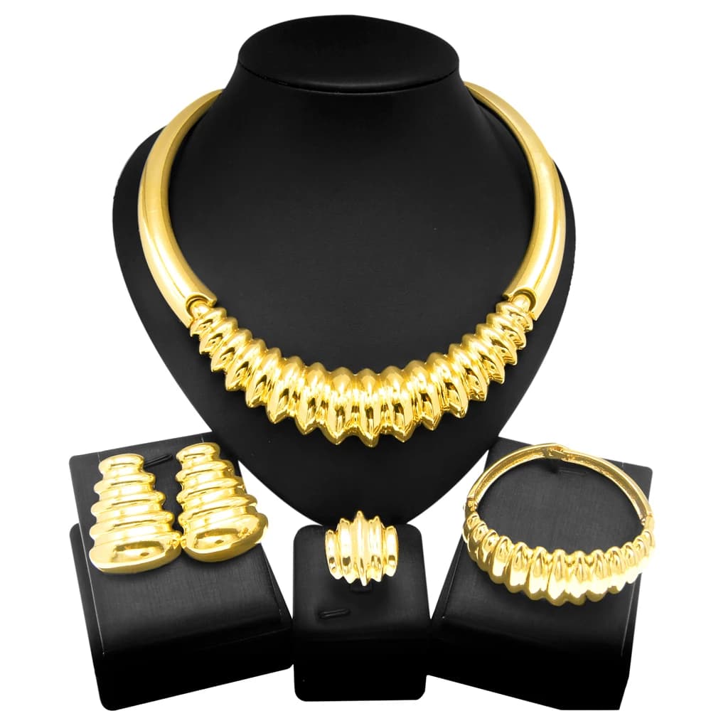 Collana da donna alla moda Set di gioielli Classico a forma di osso Donna elegante Banchetto di nozze Bracciale con ciondolo grande Regalo da donna