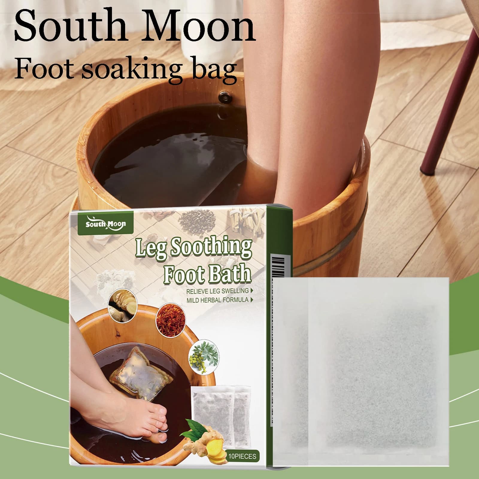 Borse per ammollo dei piedi della luna del sud Idratante Sollievo dallo stress e l'affaticamento Riduce il dolore alle gambe Nutriente Lenitivo Borsa per ammollo dei piedi a base di erbe
