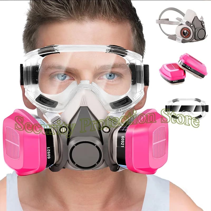 6200 Respiratory mask for chemicals with filters 60921 and paint glasses Epoxy Resin Anti-dust Woodworking Organic vapor