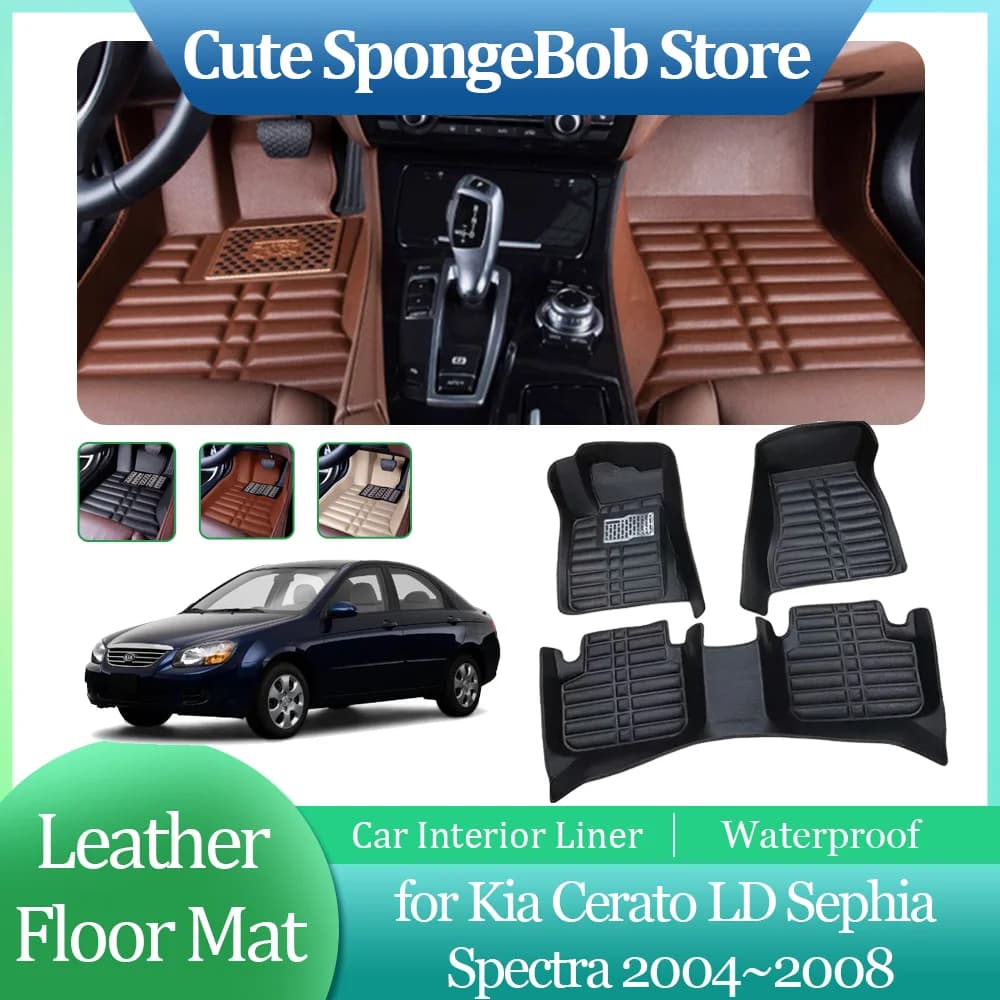 Tappetino in pelle per auto per Kia Cerato LD Sephia Spectra 2004 ~ 2008 piedi fodera interna impermeabile Pad tappeto accessori personalizzati
