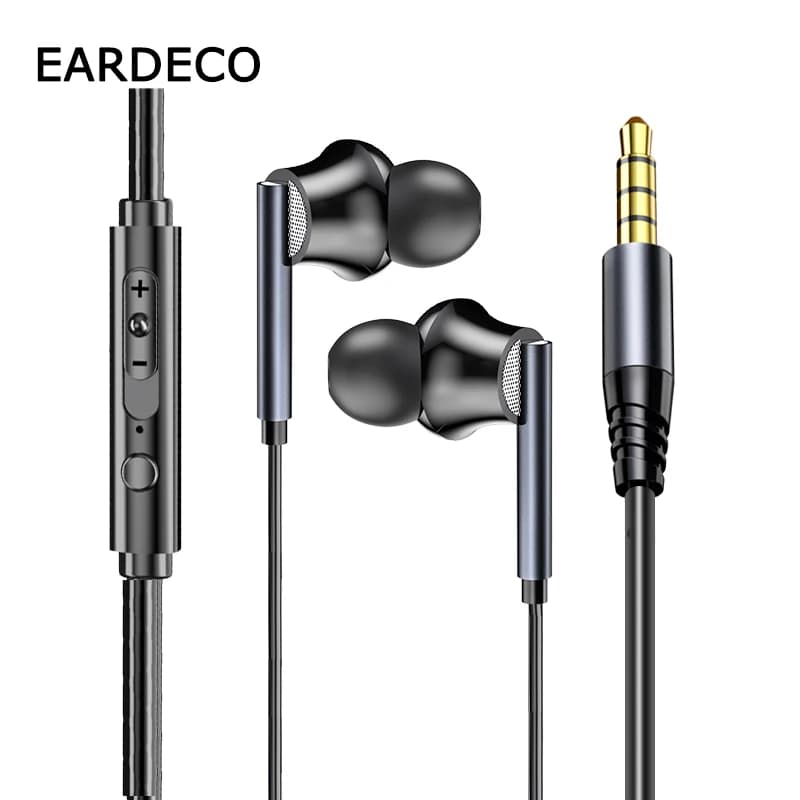 EARDECO Cuffie cablate da 3,5 mm con microfono Auricolari cablati Auricolari Cuffie in-ear Cuffie vivavoce Cuffie Bassi stereo