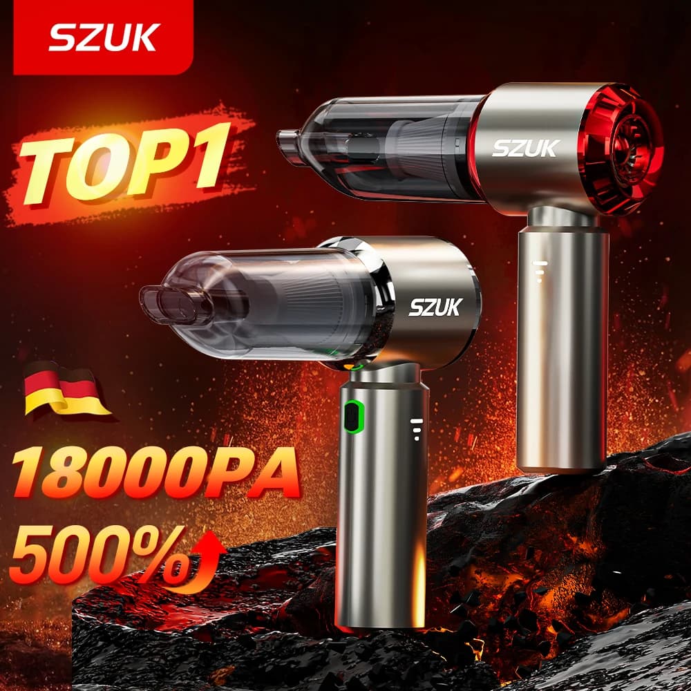 Aspirapolvere per Auto SZUK 18000Pa, Aspiratore Portatile, Macchina per Pulizia Auto, Mini Aspirapolvere per Auto