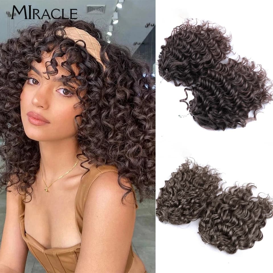 MIRACLE Crochet Hair Crochet Trecce Estensioni dei capelli ricci da 10 pollici Intrecciatura sintetica dei capelli Onda d'acqua Ombre Bionda Rosa Capelli finti