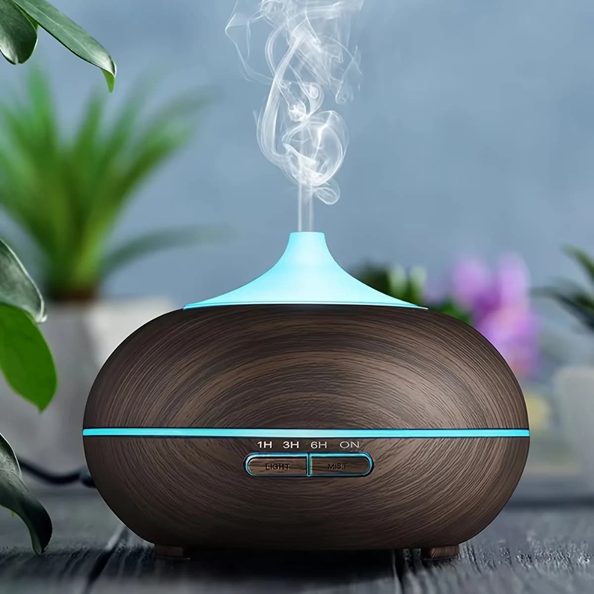 Umidificatore aromaterapia diffusore di olio essenziale grano di legno telecomando ad ultrasuoni per la camera da letto di casa
