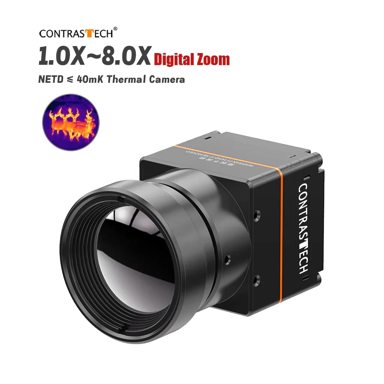 1-8X Digital Zoom 640x512 Thermal Camera 13mm/19mm Lens LWIR Drone Infrared Camera for Animal Observation & Night Vision