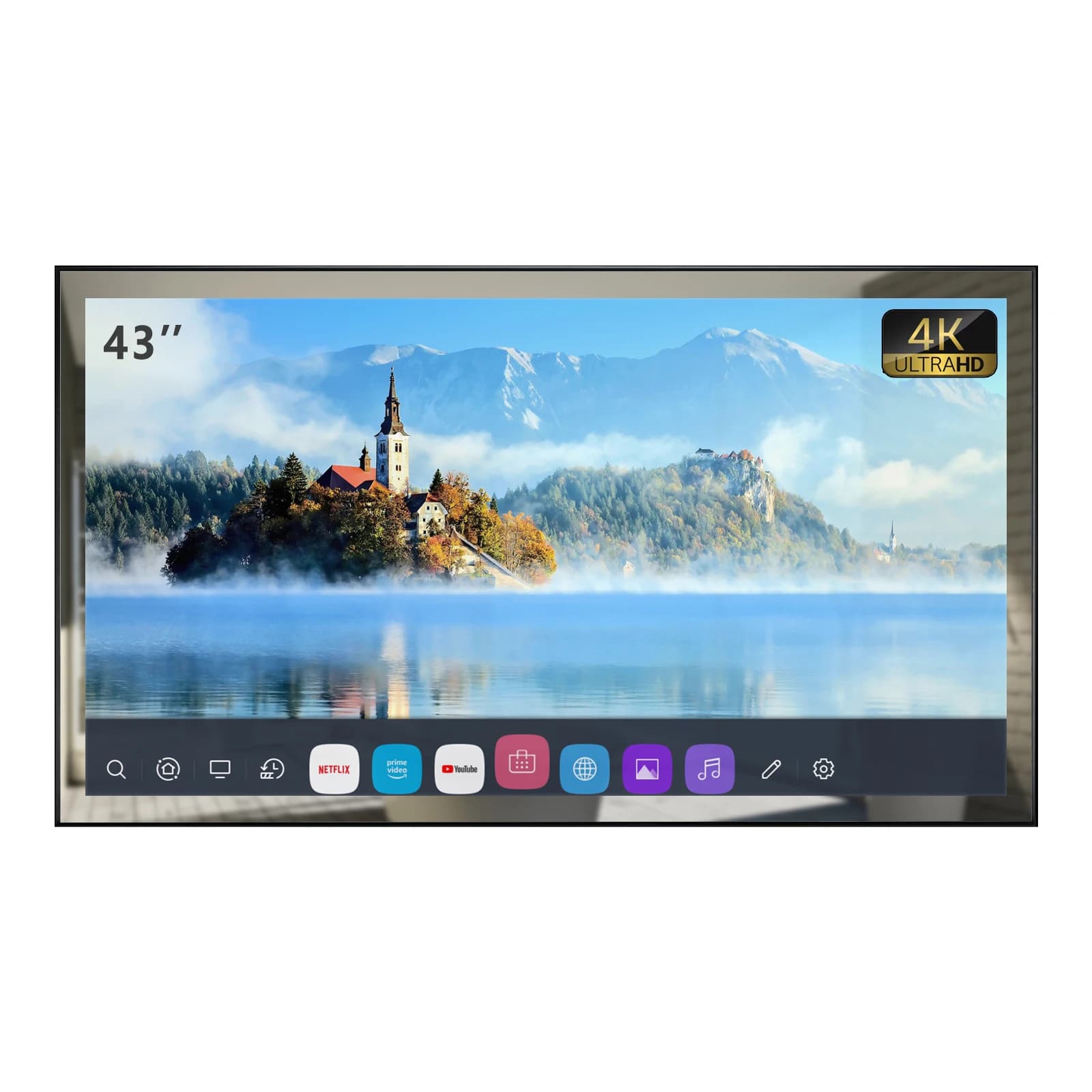 TV LED impermeabile per bagno con specchio webOS intelligente da 42 pollici per salone SPA Hotel nel salone a parete con controllo vocale WiFi Bluetooth