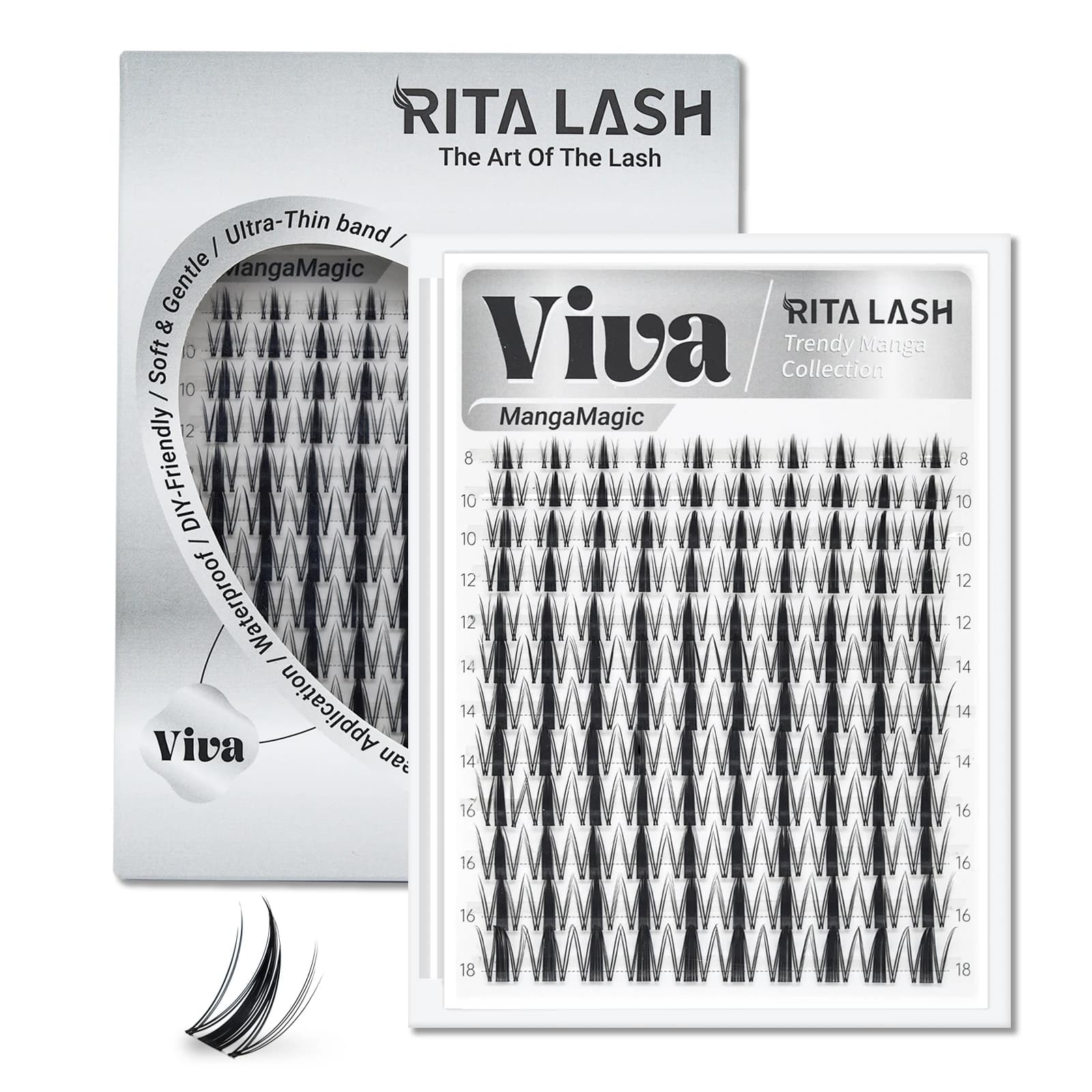 Viva | RITALASH 120 pz. Manga Magic Collection Upgrade U Lashes with ultra-dense eyelashes, waterproof and long lasting | Fata | Fashi