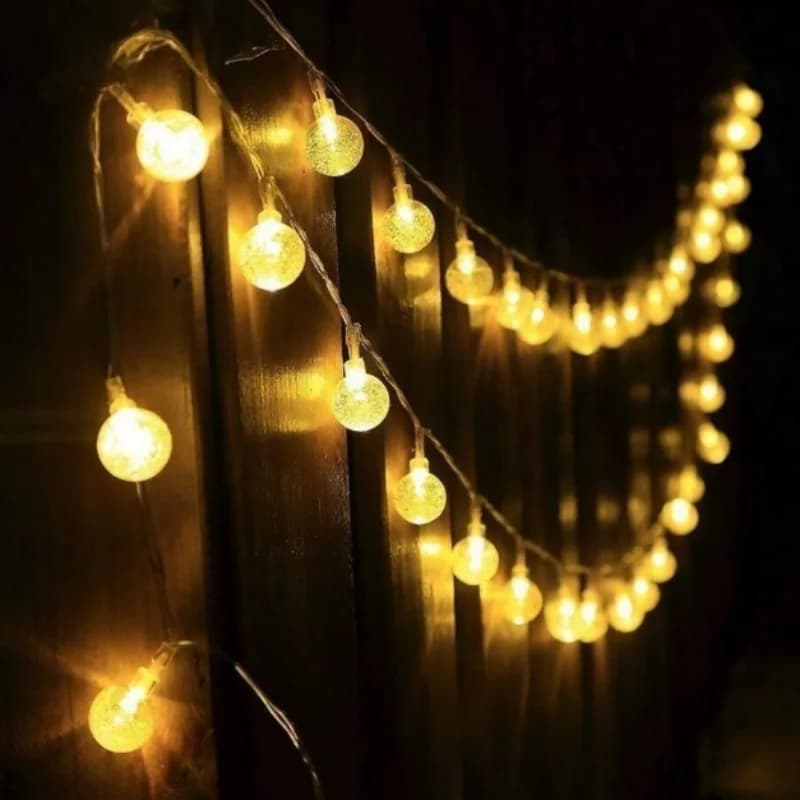 Stringa di luci a sfera a bolle a LED per esterni, atmosfera da campeggio impermeabile, decorazione per le vacanze da giardino (modello USB) Lucine