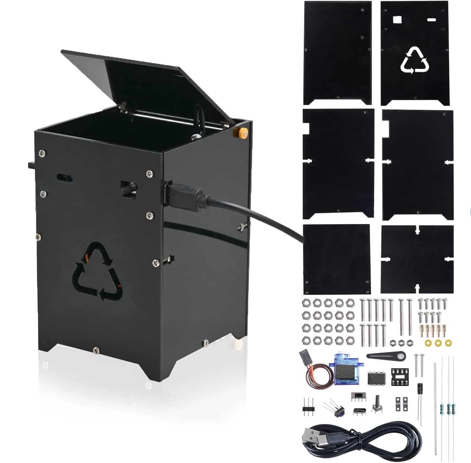 Infrared Intelligent Garbage Bin Simulator Soldering Project DIY Trash Can Electronics Kit STEM Project for High School College