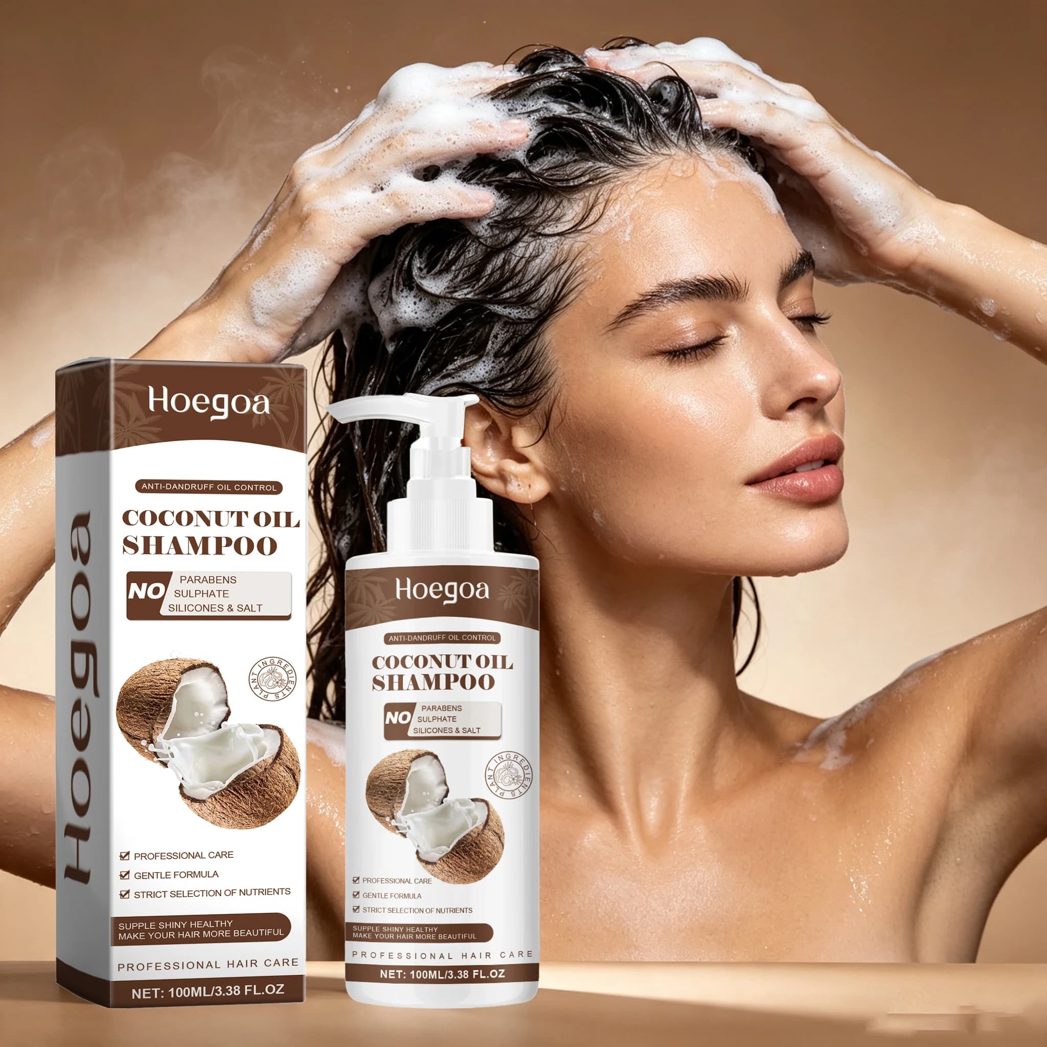 100ML Coconut Hair Shampoo Rich Nutrients Moisturizing Nourishing Scalps Improve Hair Texture Enhance Gloss Nourishing Scalp Smoothing Hair Shampoo Gel