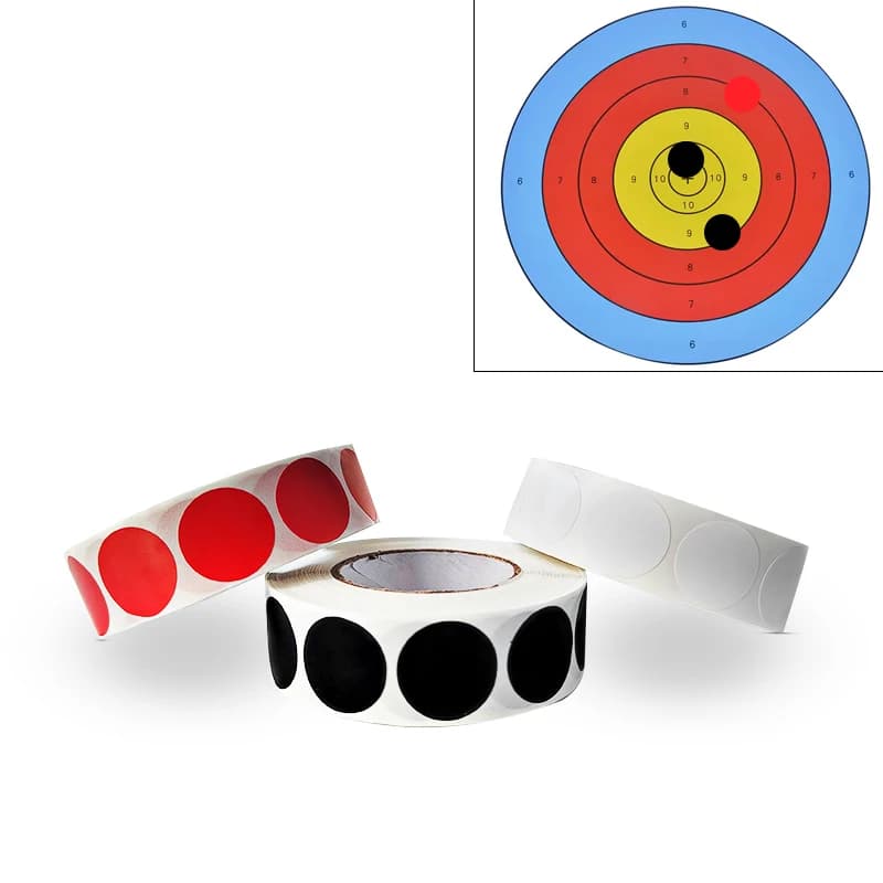 1000/Pz Nero/Rosso Tiro per Bersaglio 19mm Bersaglio Cerotti Tiro Bersaglio Cerotti Adesivo Bullseye Foro Tiro Accessori