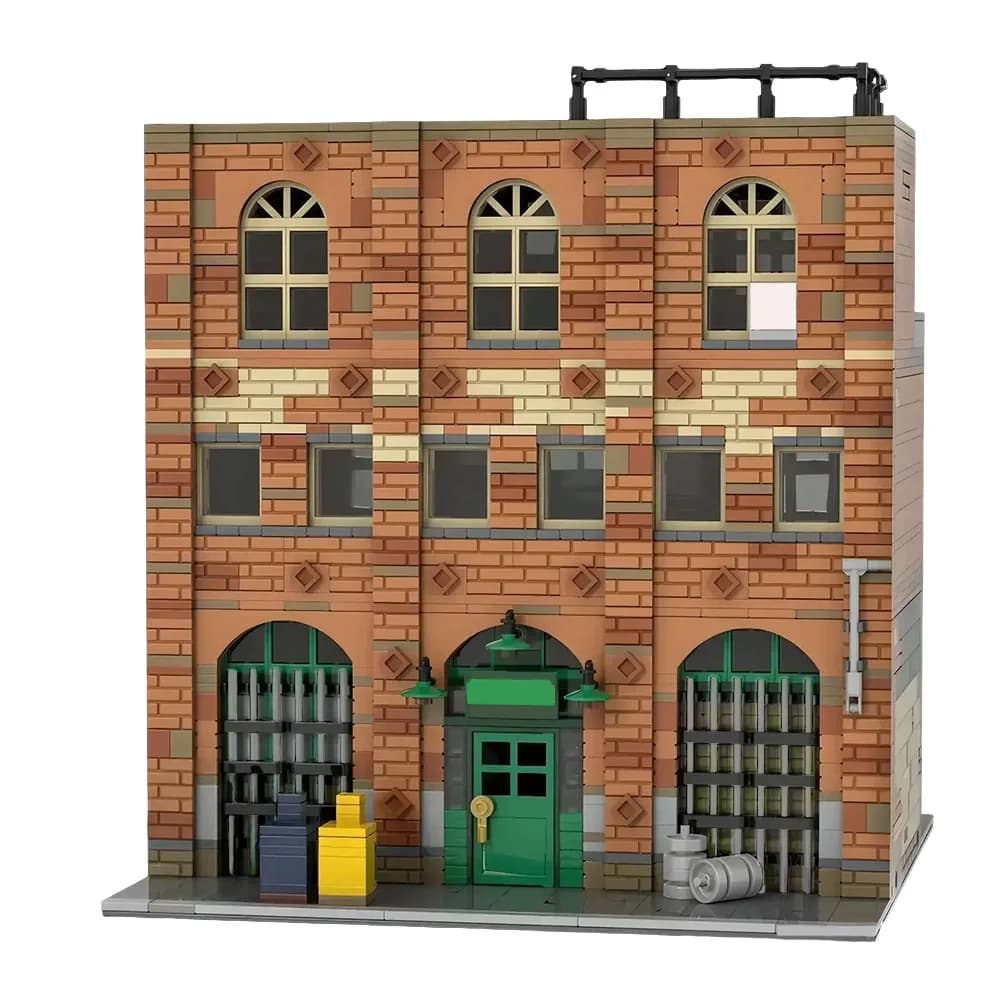 Paddy's Pub Modular Building Blocks - It's Always Sunny in Philadelphia - Bar Lungo in Legno e Tavolo da Biliardo - Giocattolo Street View - Regalo per Adulti
