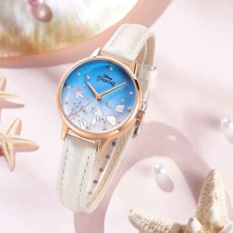 Disney Top Brand per donna orologio al quarzo femminile orologio da polso casual impermeabile ragazza studentessa sirena principessa 2025 nuovo orologio da cartone animato