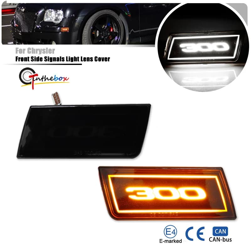 2PCS LED Indicatore Laterale Luce Ambra Paraurti Anteriore Indicatore di Direzione Per Chrysler 300 300C 05-10 LED Luci di Guida/Luci di Parcheggio