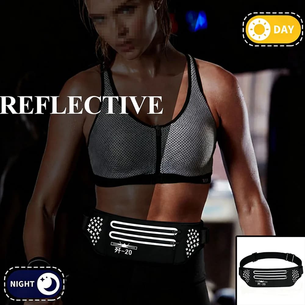 Men's Waterproof Tactical Waist Belt Adjustable Pocket Belt, Running Equipment Accessories for Outdoor Cycling