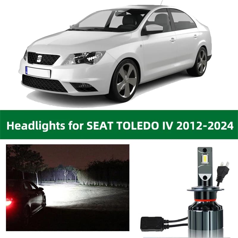 Auto Faro Per Seat Toledo 2016 2017 2018 2019 2020 2021 2022 2023 2024 HA CONDOTTO La Lampadina Del Faro Abbagliante Abbagliante Lampada Accessori