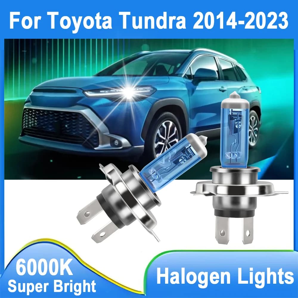 2 Pezzi Fari Alogeni Bianchi 6000K 12000LM per Toyota Tundra 2014-2023