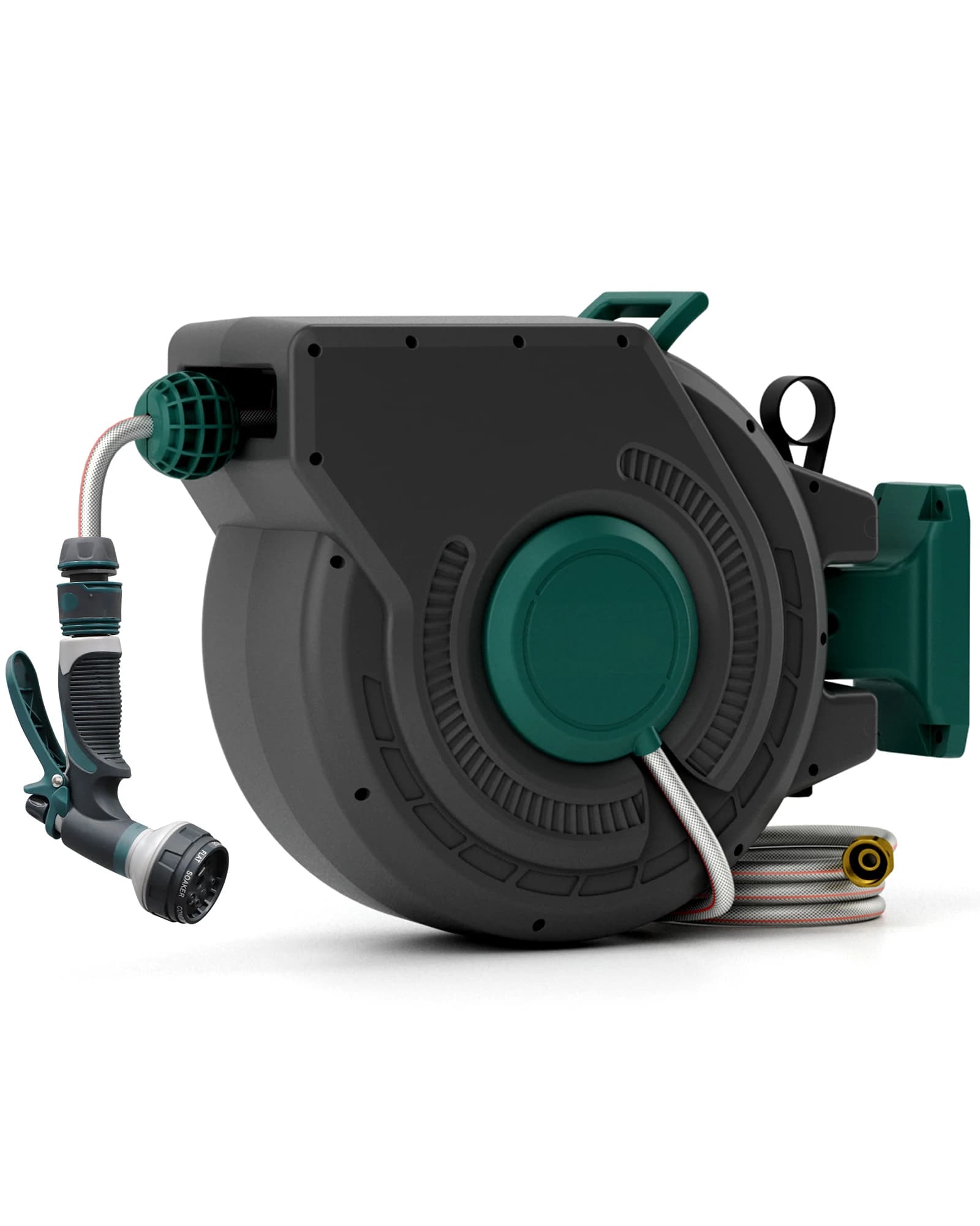 Garden Wall Retractable Heavy Duty Wrap 1/2" x 100 Feet with Metal Bracket PRO Automatic Rewinding System 180 ° Swivel