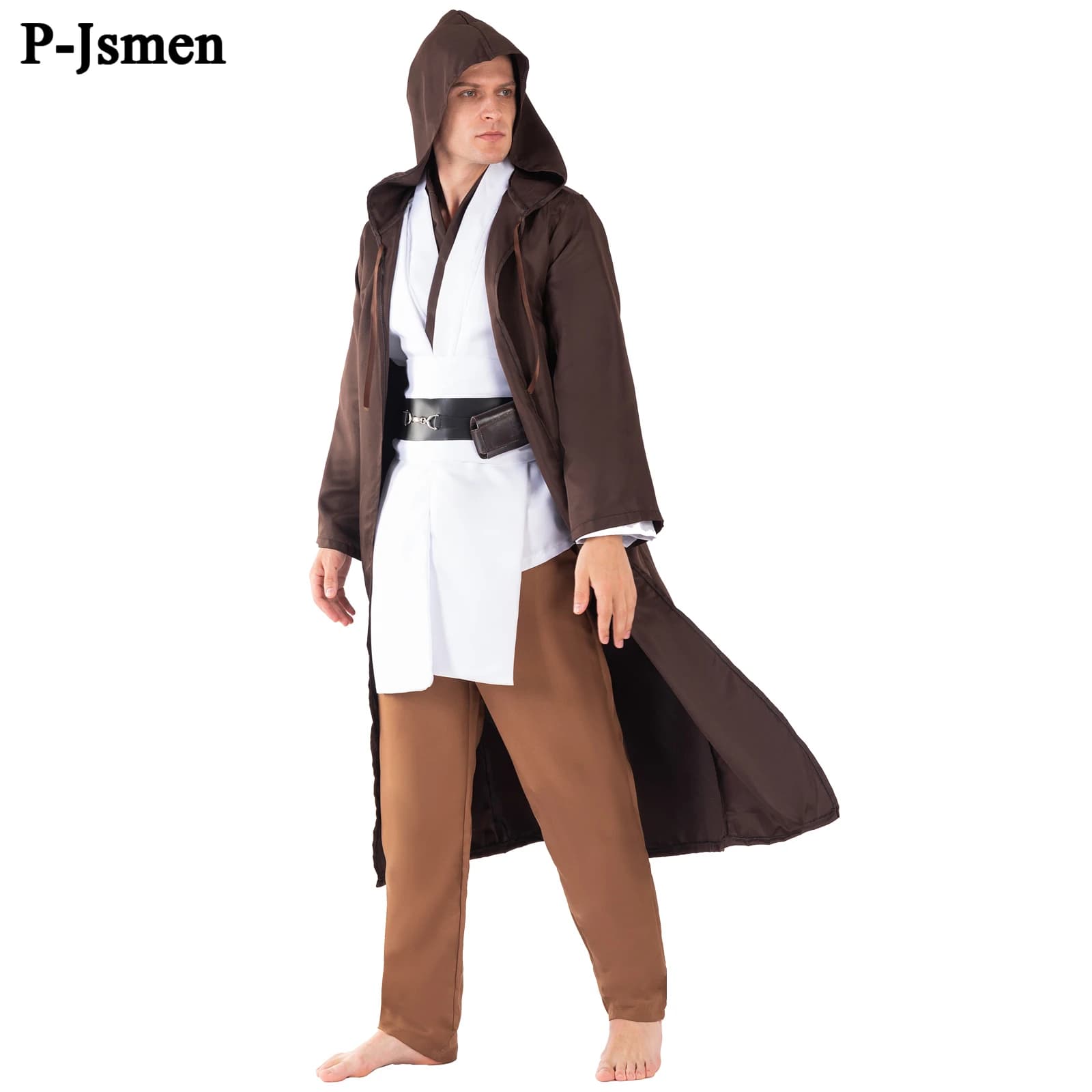 P-Jsmen Jedi Costume Cosplay Anakin Skywalker Replica con cappuccio mantello marrone Robe donna uomo abiti di Halloween vestiti