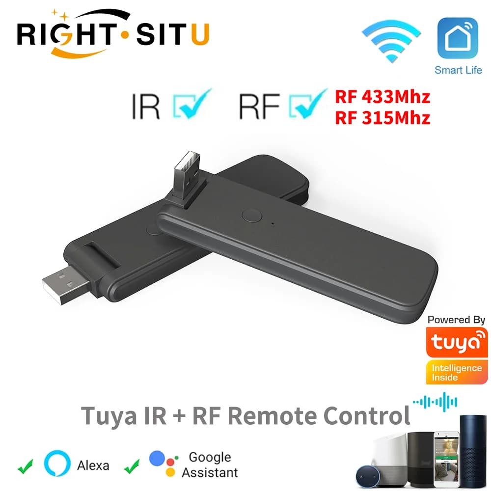 Tuya Smart RF IR Telecomando WiFi Alimentazione USB Smart Home per condizionatore d'aria TV LG TV Supporto Alexa, Google Home
