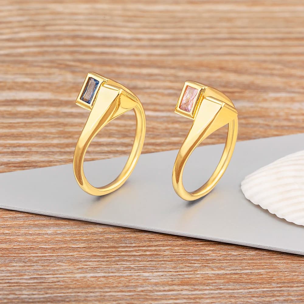 AIBEF Popolare Luce Lusso Lucido Strass Apertura Anelli Regolabili Rame Zircone Donne Moda Coreano Gioielli Temperamento Ragazza