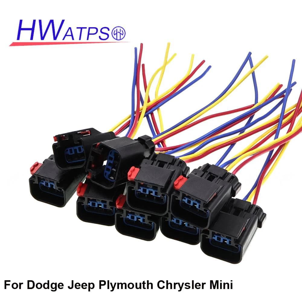 For Dodge Neon Ram Stratus Avenger Plymouth Voyager Jeep Liberty Mini Multipurpose 3 Wire Pigtail replaces Plug 5269703 4882851